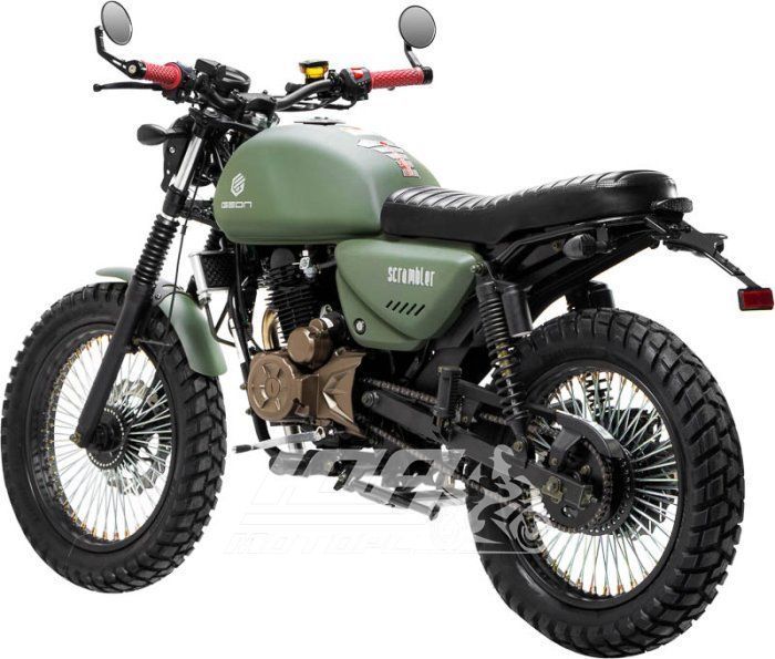 Мотоцикл GEON Scrambler light 200, Зеленый матовый