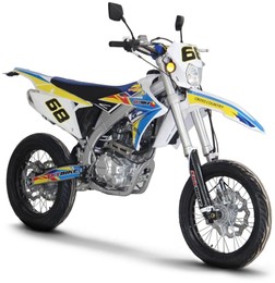 Мотоцикл SKYBIKE MZK 250 (MOTARD), желто-голубой
