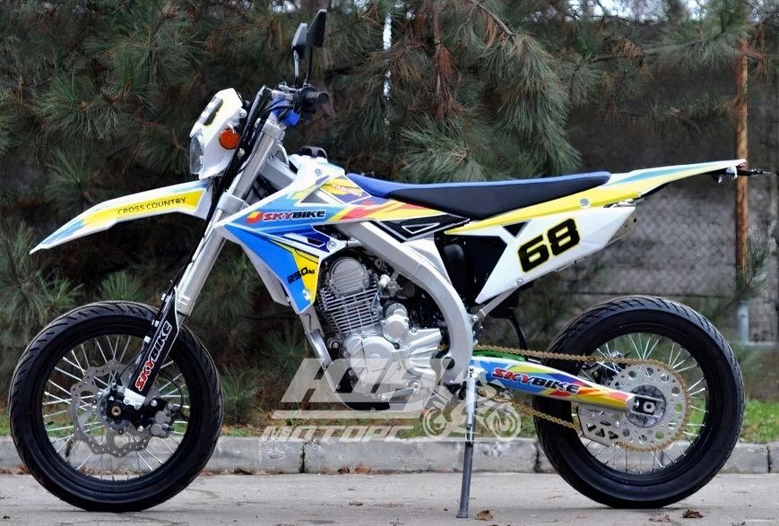 Мотоцикл SKYBIKE MZK 250 (MOTARD), Жовто-блакитний