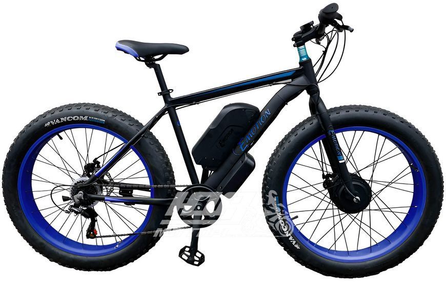 Электровелосипед E-MOTION FATBIKE GT FRONT, Черно-синий