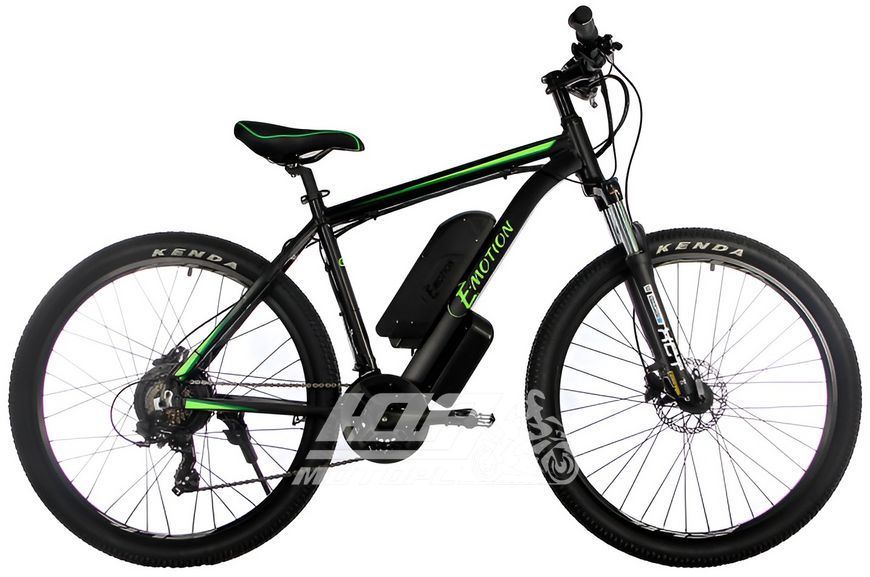 Электровелосипед E-MOTION MTB GT, Черно-зеленый