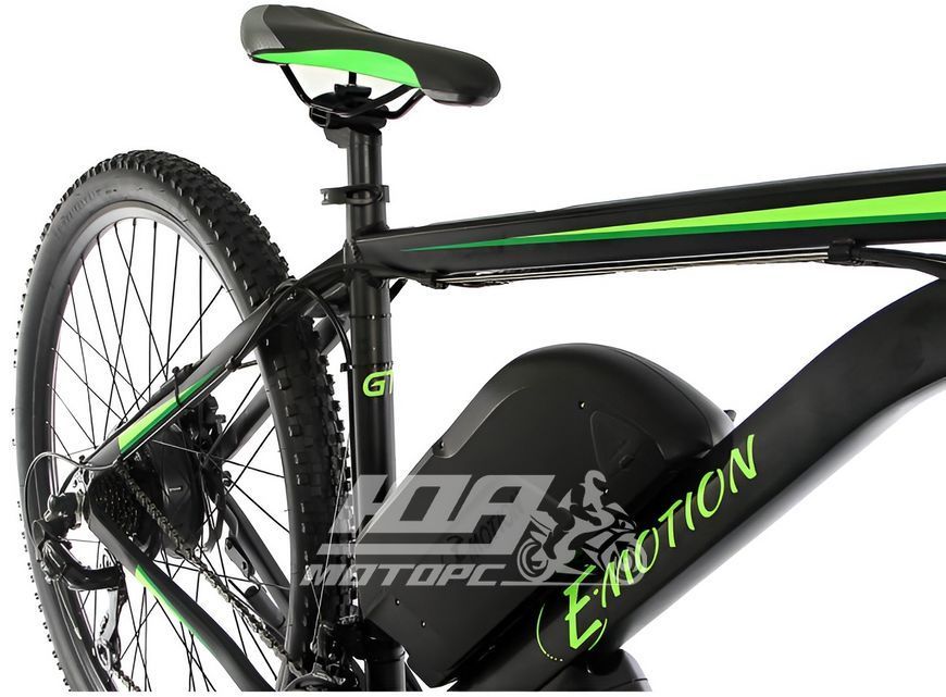 Электровелосипед E-MOTION MTB GT, Черно-зеленый