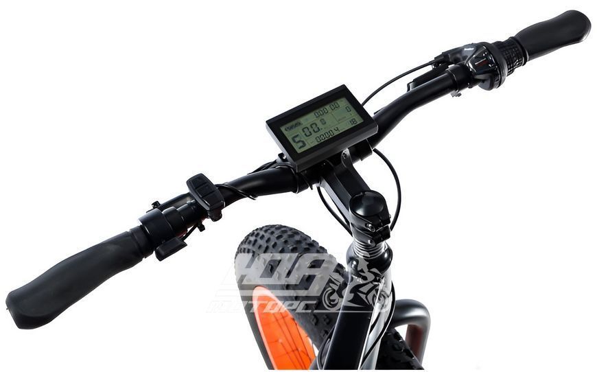 Электровелосипед FATBIKE WENDAT 1000W C ГИДРАВЛИЧЕСКИМИ ТОРМОЗАМИ, Черно-оранжевый
