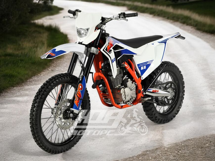 Мотоцикл KAYO K4 ENDURO, Бело-синий