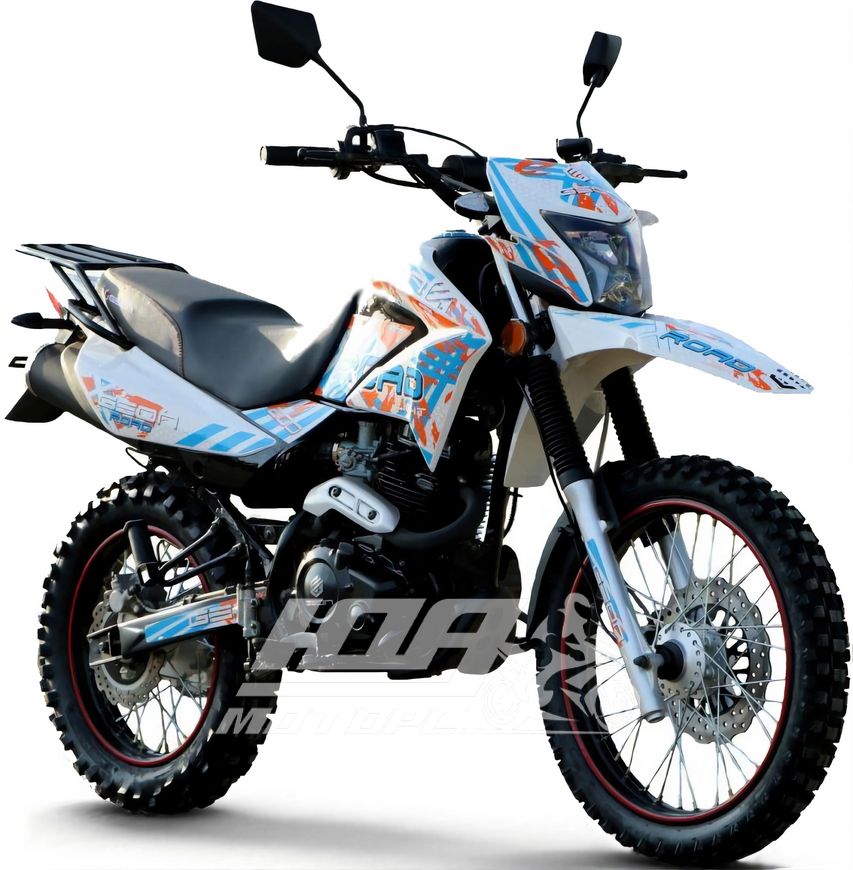 Мотоцикл GEON X-Road Light 200, белый с голубым