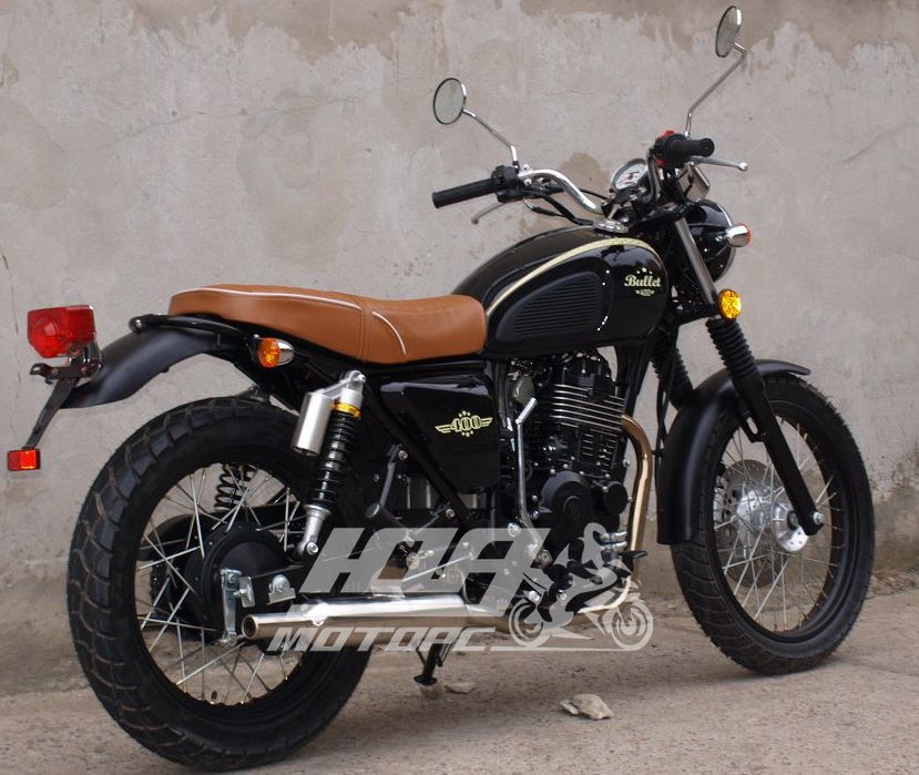 Мотоцикл GEON BULLET 400, Чорний з коричневим сидінням