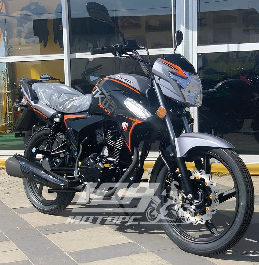 Мотоцикл FORTE FT200-TK03, Серо-черно-оранжевый