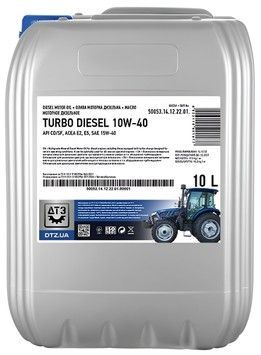 Масло для дизельных двигателей ДТЗ TURBO SYNT DIESEL 10W-40 (API CH-4/SL) &mdash; 10 л.
