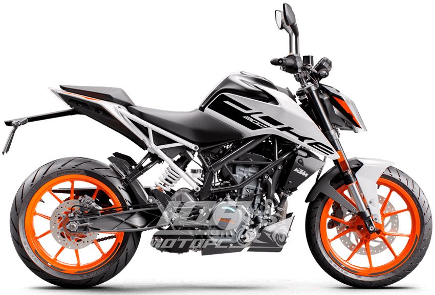 Мотоцикл KTM DUKE 200, Черный с бело-оранжевый