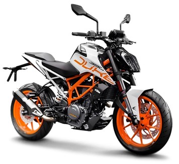 Мотоцикл KTM DUKE 390, Черный с бело-оранжевый